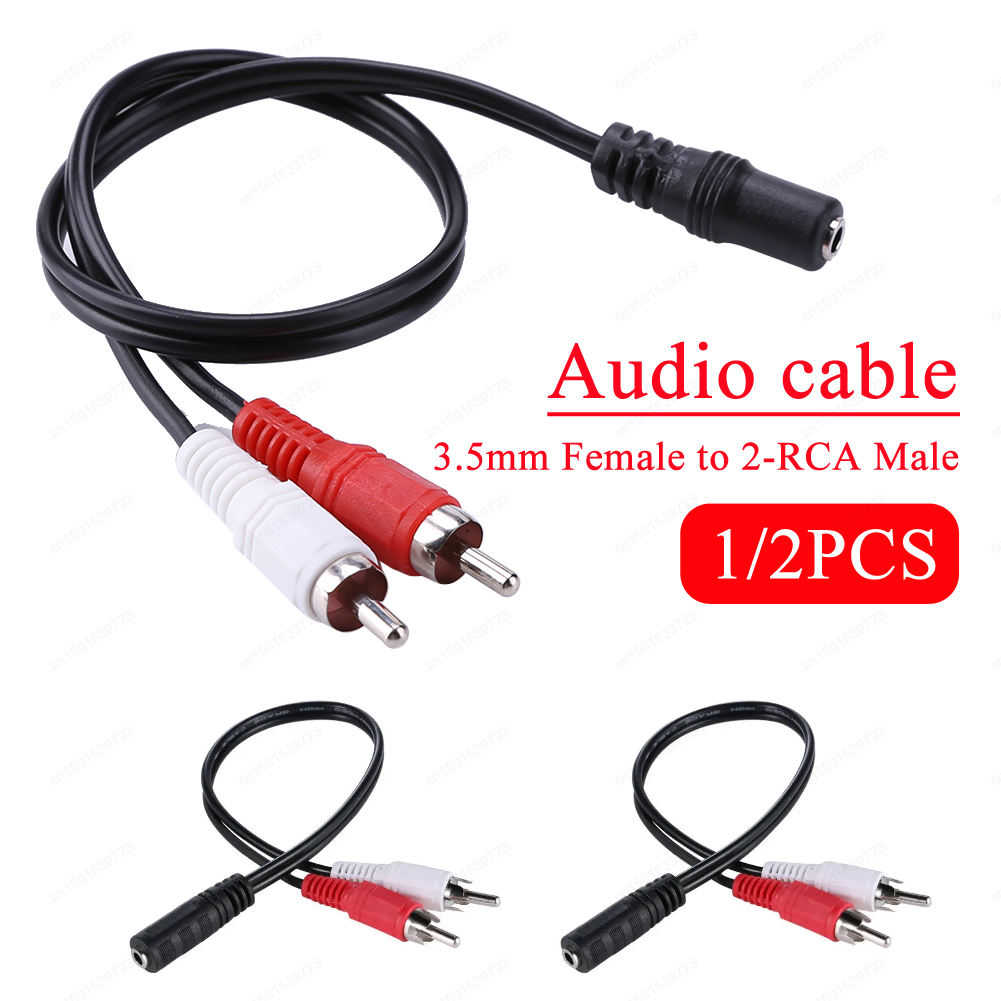 Audio Music Converter - 3.5mm 암 스테레오-2-RCA 수 플러그 Aux