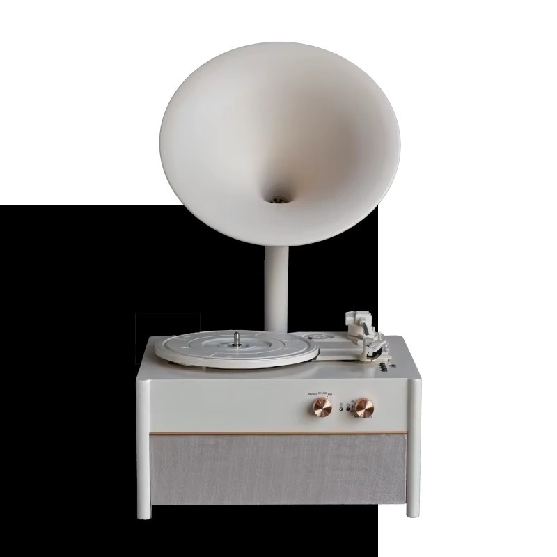 Audio Music Player Pc - 우아한 화이트 비닐 레코드 플레이어 빈티지