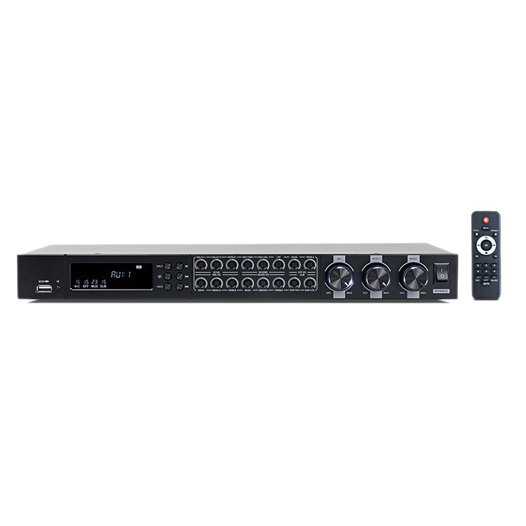 Audio Mixer 4 Channel - 전문가용 노래방 프리앰프, 피드백 방지 리버브