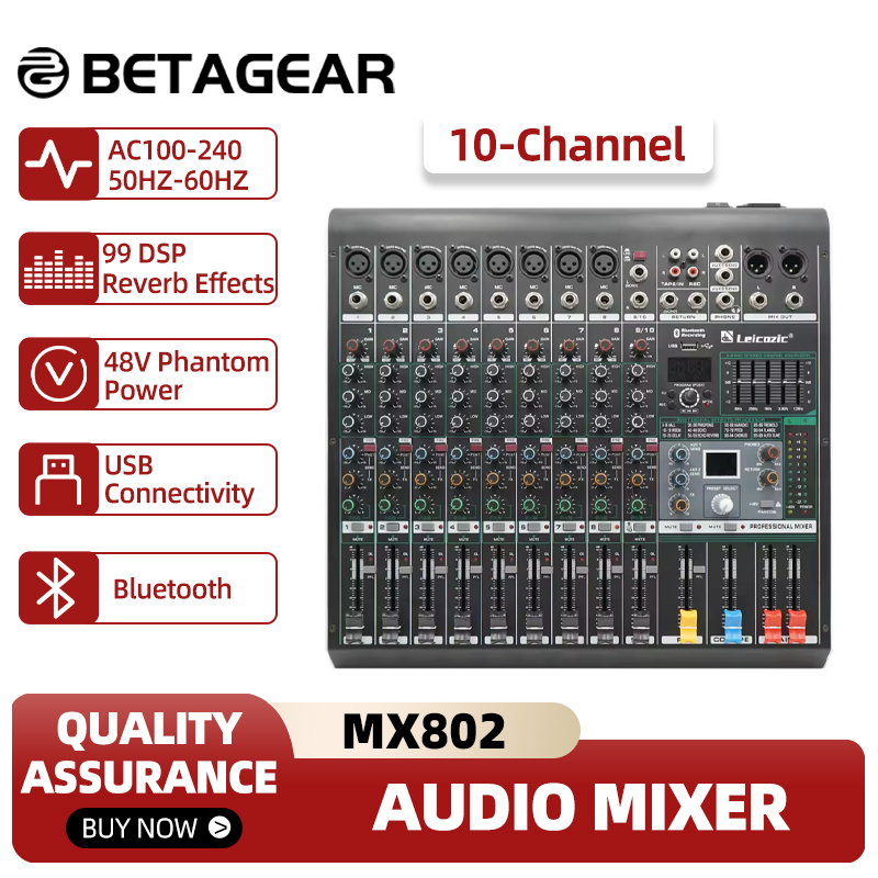 Audio Music Equalizer - Leicozic 믹싱 콘솔 MX802 10채널 오디오