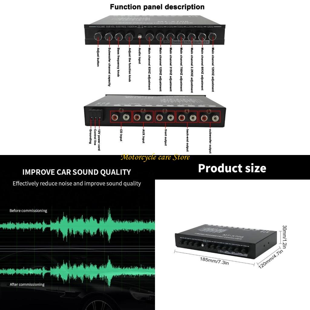 Audio Music Equalizer - 혁신적인 7밴드 카 스테레오 이퀄라이저, 간편한