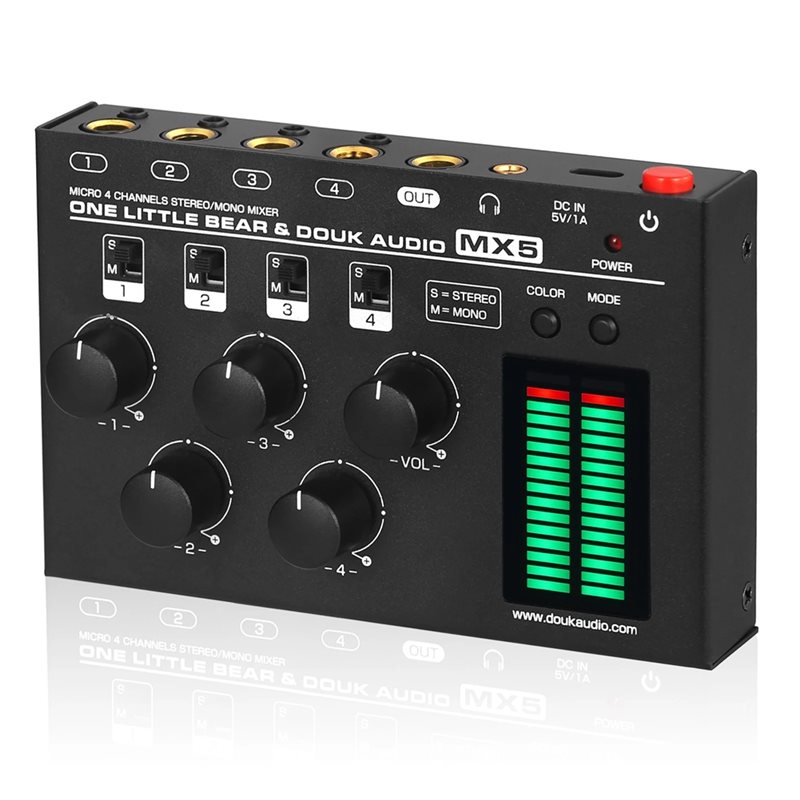 B67C Douk Audio MX5 4채널 오디오 믹서 - Audio Mixer 4 Channel 리뷰 및 가격