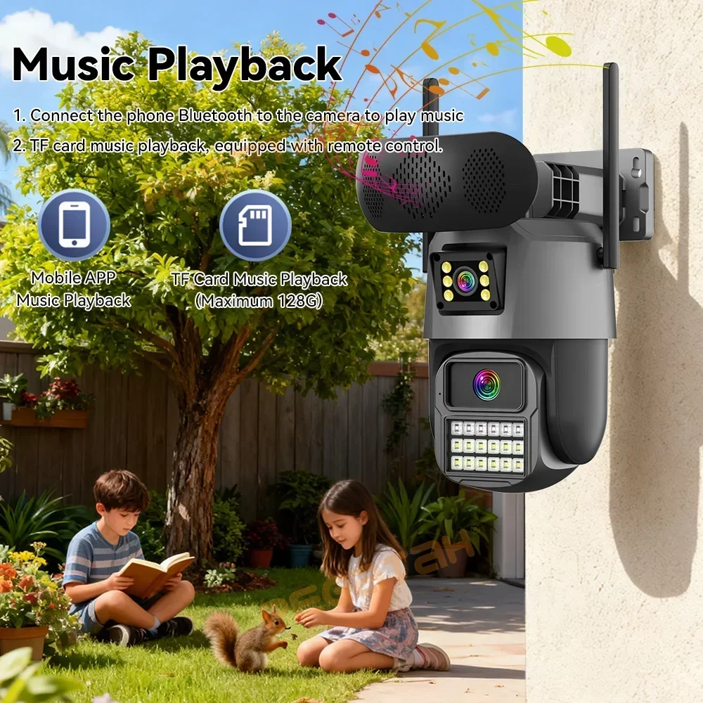 음악 플레이어가 장착된 8MP 실외 보안 카메라 블루투 - Audiovision Music Player 리뷰 및 가격