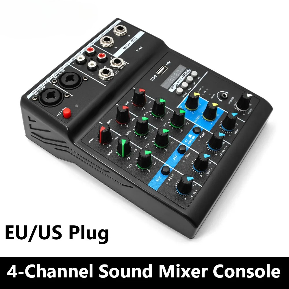 전문가용 4채널 사운드 믹서 콘솔 미니 오디오 믹서 사 - Audio Mixer 4 Channel 리뷰 및 가격