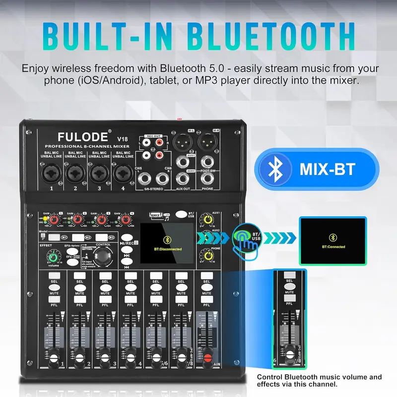 풀루오드 4/8채널 믹싱 콘솔 오디오 믹서 블루투스 U - Audio Mixer 4 Channel 리뷰 및 가격