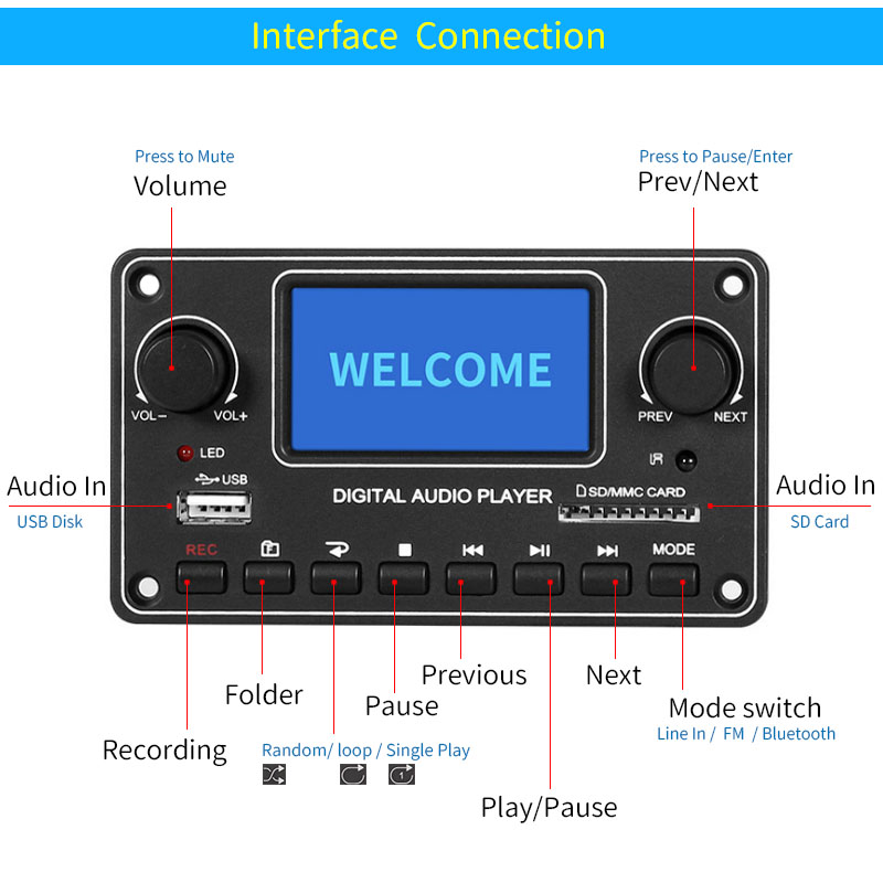 UNISIAN LCD 플레이어 모듈 MP3 28*64  - Audio Music Player 리뷰 및 가격