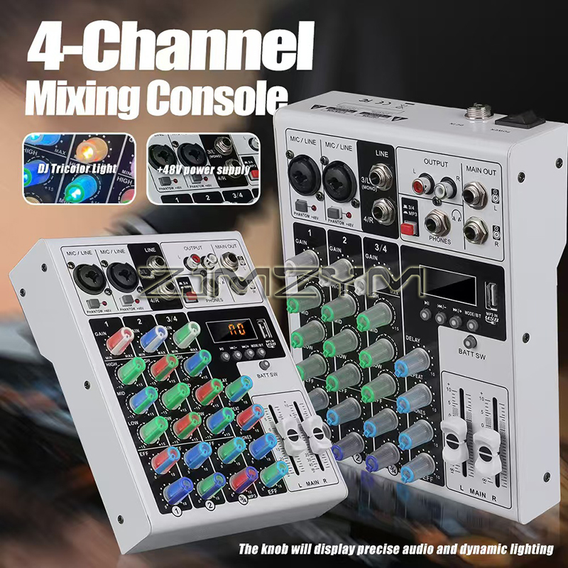4채널 RGB 블루투스 오디오 믹서(리버브 기능 포함) - Audio Mixer 4 Channel 리뷰 및 가격